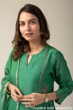 Image for Kusvaa Cood029 Zarna Chanderi Kurta Pant Set Featured Neww