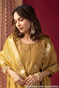 Image for Kusvaa Cood031 Sanika Silk Kurta Pant Set Sitting New