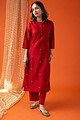 Image for Kusvaa Cood032 Grisha Chanderi Kurta Pant Set Closeup 3