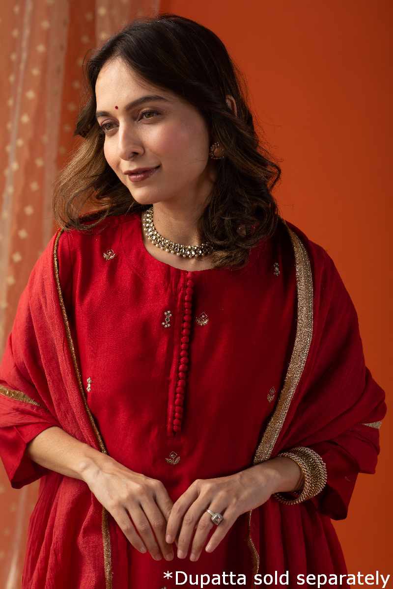 Image for Kusvaa Cood032 Grisha Chanderi Kurta Pant Set Featured New