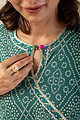Image for Kusvaa Cood033 Tithira Cotton Bandhani Kurta Pant Set Closeup New