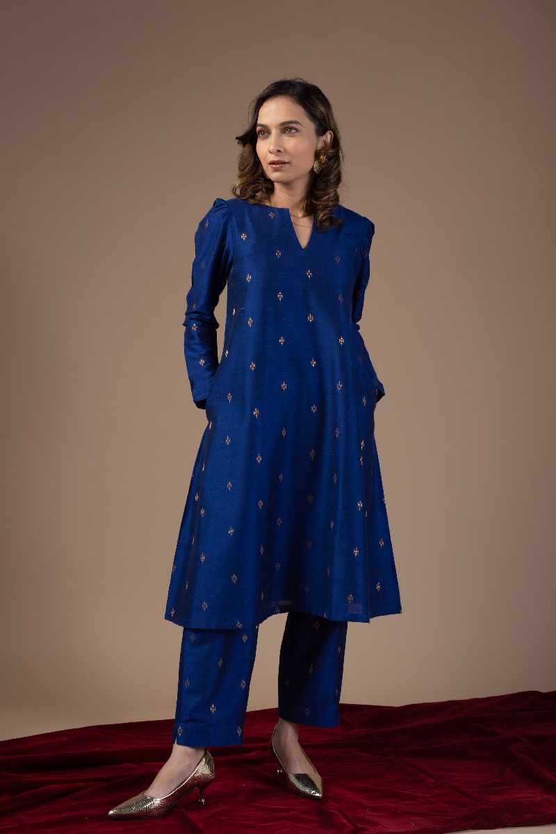 Image for Kusvaa Cood034 Urvashi Cotton Silk Kurta Pant Set Pattern