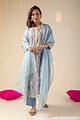 Image for Kusvaa Cood035 Jiyashree Chanderi Kurta Pant Set Side New