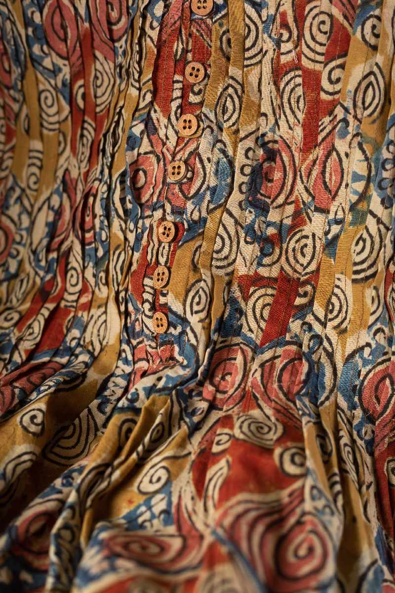 Image for Kusvaa Dr008 Visha Cotton Block Print Dress Closeup