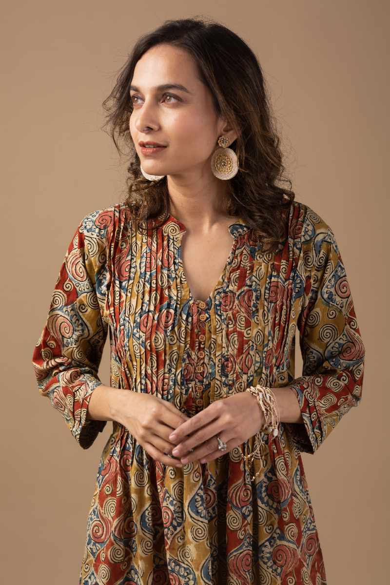 Image for Kusvaa Dr008 Visha Cotton Block Print Dress Featured