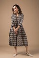 Image for Kusvaa Dr009 Yuvika Cotton Block Print Dress Closeup 2