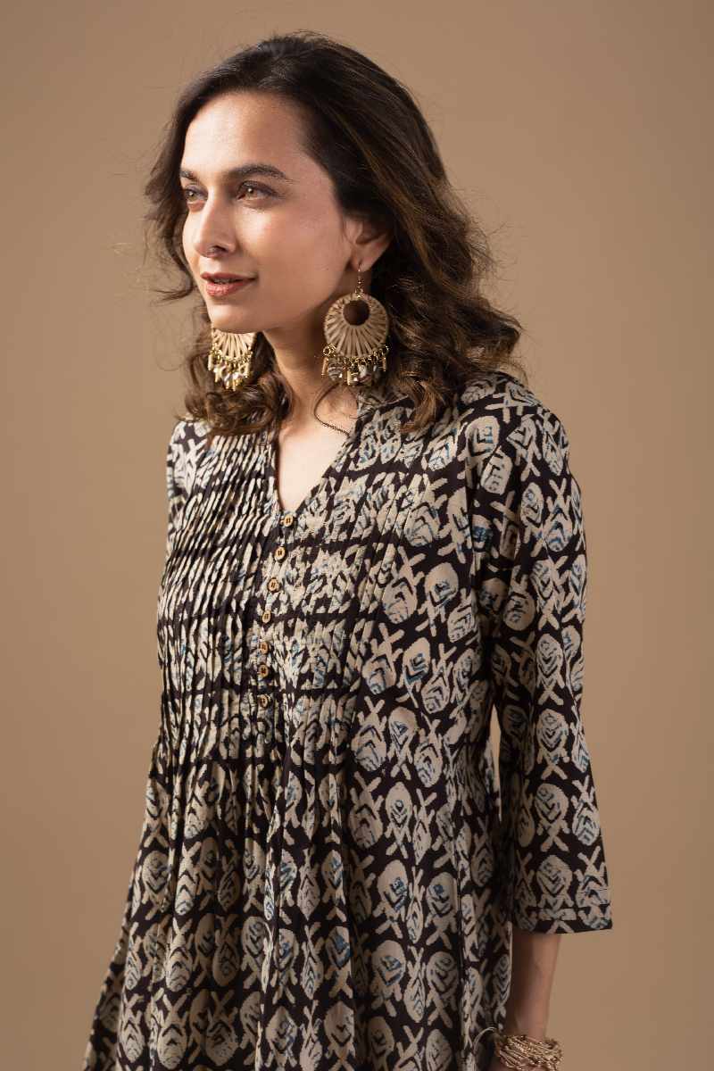 Image for Kusvaa Dr009 Yuvika Cotton Block Print Dress Featured