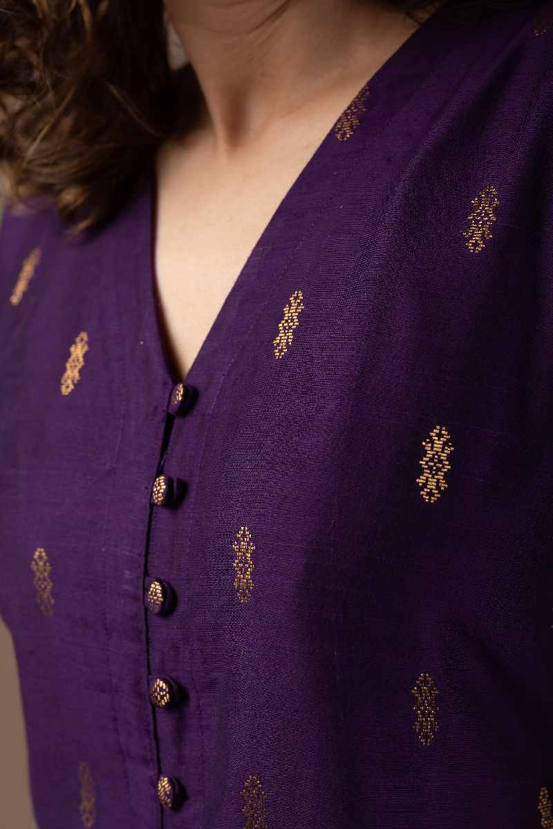 Image for Kusvaa Dr010 Yuhani Cotton Silk Dress Closeup