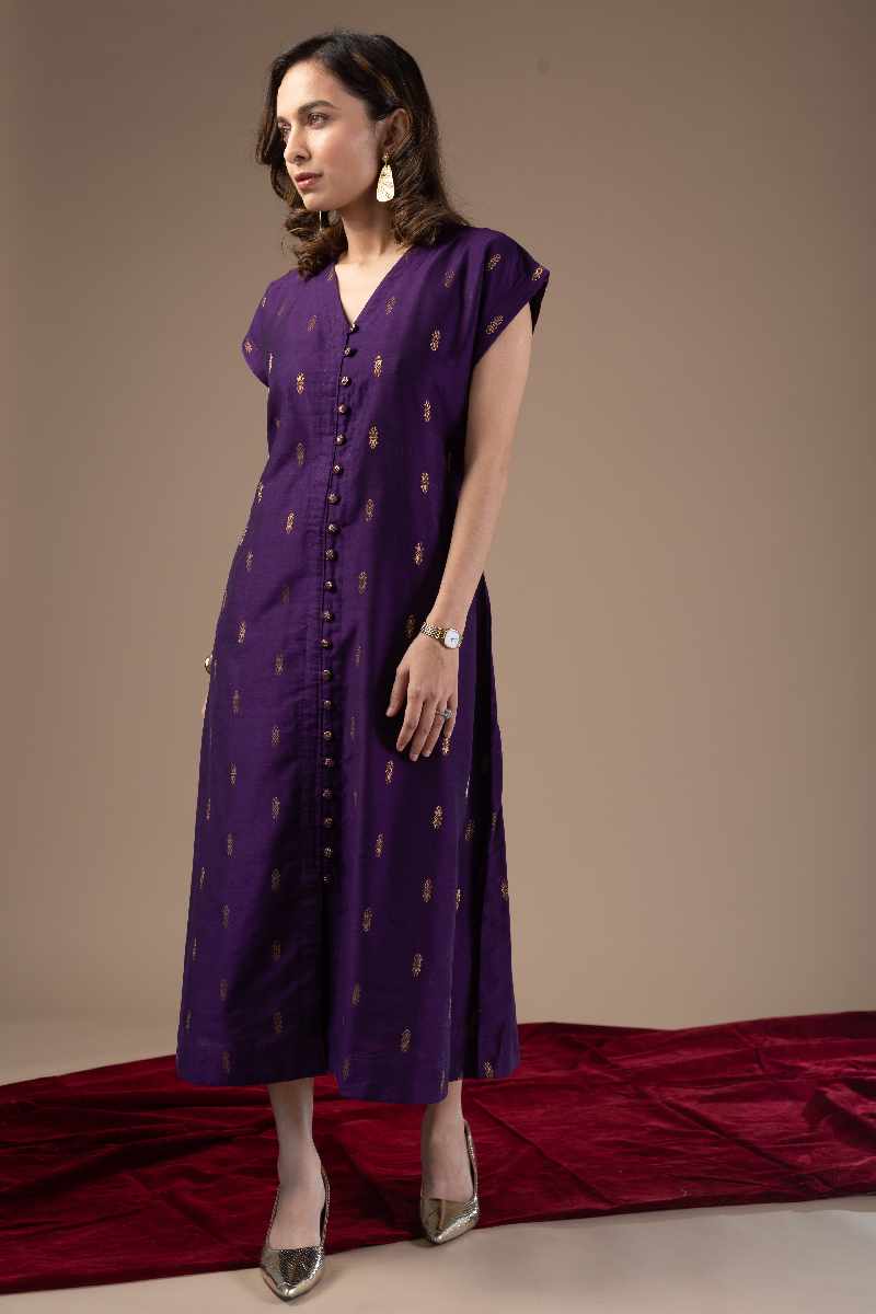 Image for Kusvaa Dr010 Yuhani Cotton Silk Dress Side