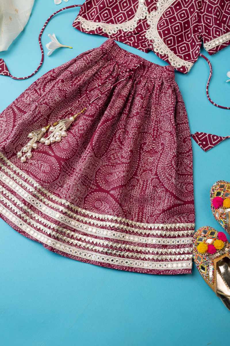 Image for Kusvaa Grw011 Siya Cotton Girls Skirt Top And Dupatta Set Front New