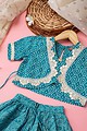 Image for Kusvaa Grw012 Bhanu Cotton Girls Skirt Top And Dupatta Set Closeup 2 New