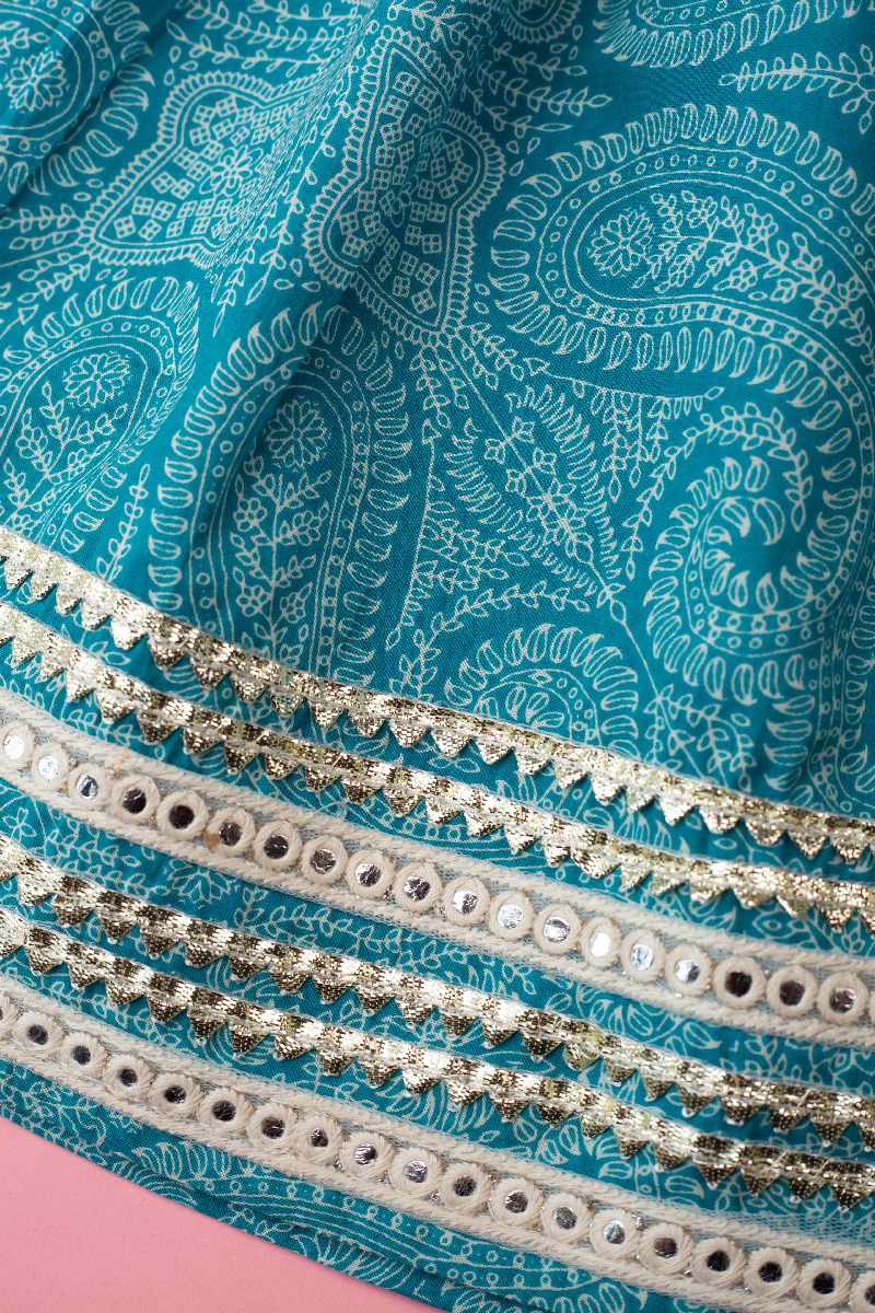 Image for Kusvaa Grw012 Bhanu Cotton Girls Skirt Top And Dupatta Set Pocket New
