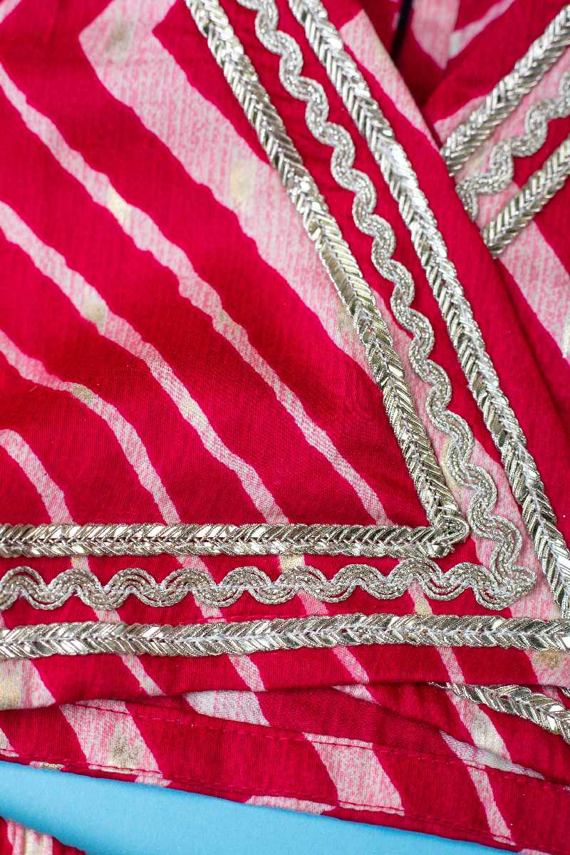 Image for Kusvaa Grw021 Akansha Muslin Girls Skirt Top And Dupatta Set Closeup 2 New