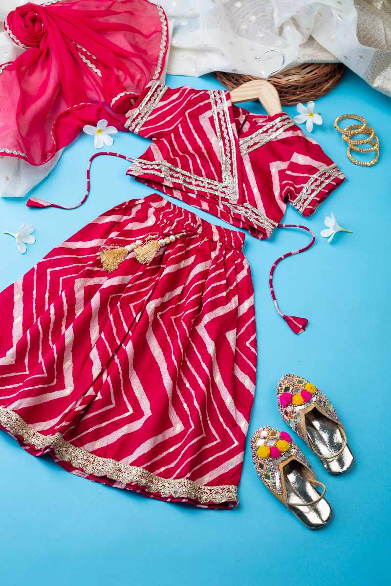 Image for Kusvaa Grw021 Akansha Muslin Girls Skirt Top And Dupatta Set Closeup New