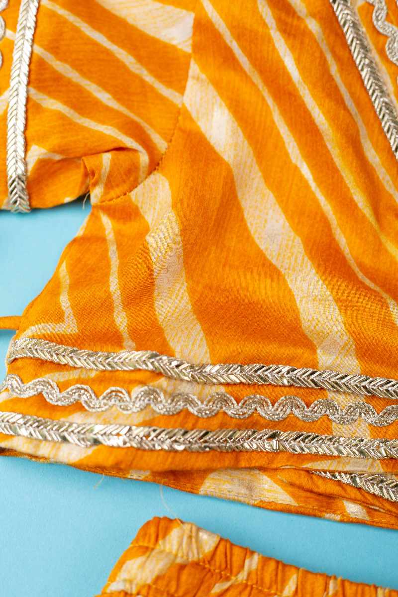 Image for Kusvaa Grw022 Darshna Muslin Girls Skirt Top And Dupatta Set Closeup 2