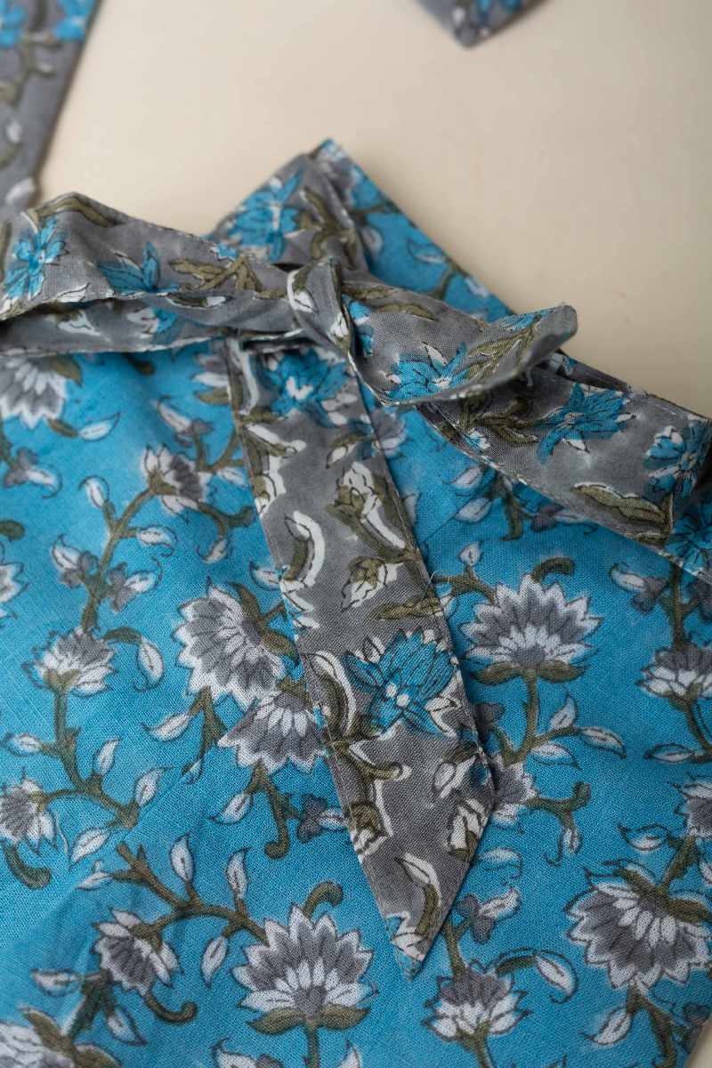 Image for Kusvaa Grw024 Ojas Cotton Girls Top Pant Set Closeup 2
