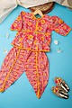 Image for Kusvaa Grw026 Uditi Cotton Girls Kurta Dhoti Pant Set Front