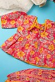 Image for Kusvaa Grw026 Uditi Cotton Girls Kurta Dhoti Pant Set Sitting