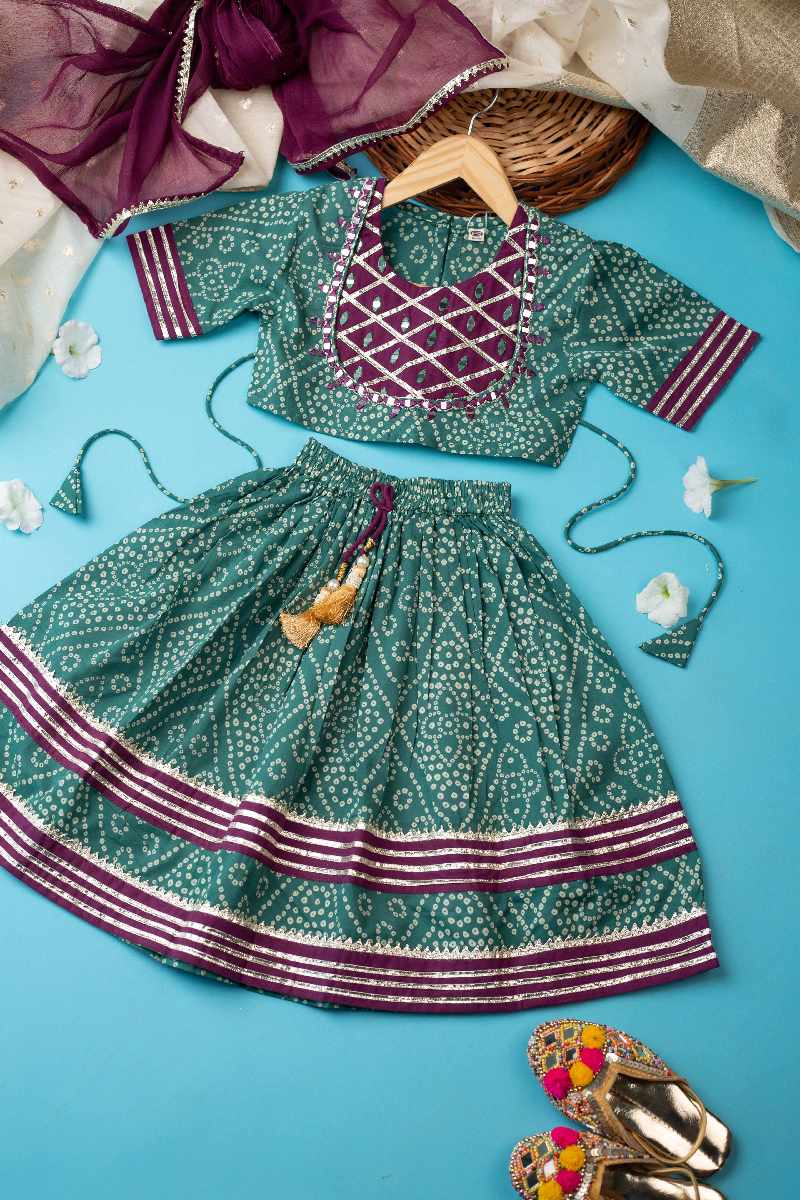 Image for Kusvaa Grw027 Divyami Cotton Girls Skirt Top And Dupatta Set Featured