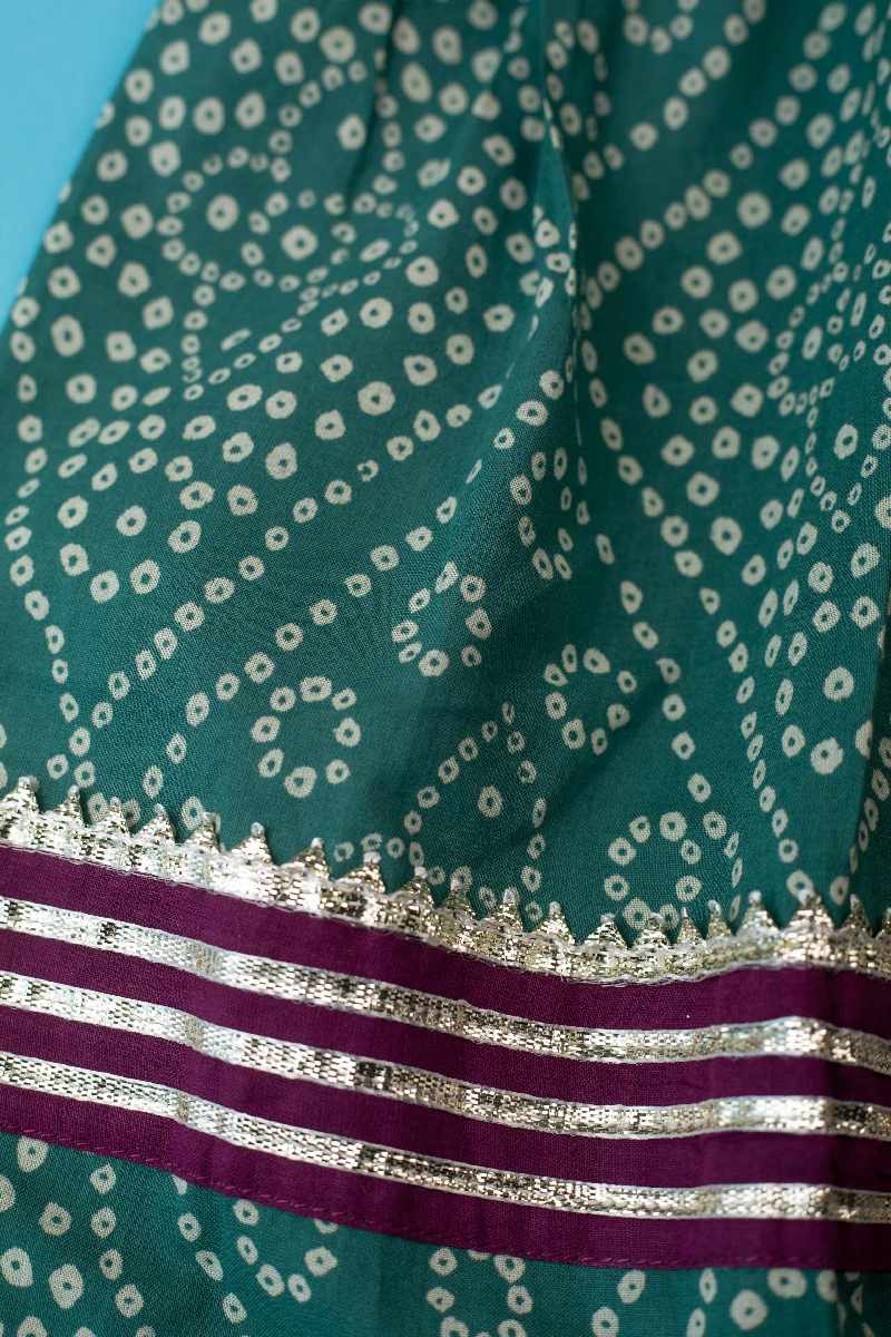 Image for Kusvaa Grw027 Divyami Cotton Girls Skirt Top And Dupatta Set Sitting