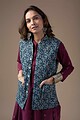 Image for Kusvaa Jak001 Eirini Quilted Sleeveless Reversible Silk Jacket Front