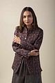 Image for Kusvaa Jak006 Shaleeni Quilted Full Sleeves Reversible Silk Jacket Front