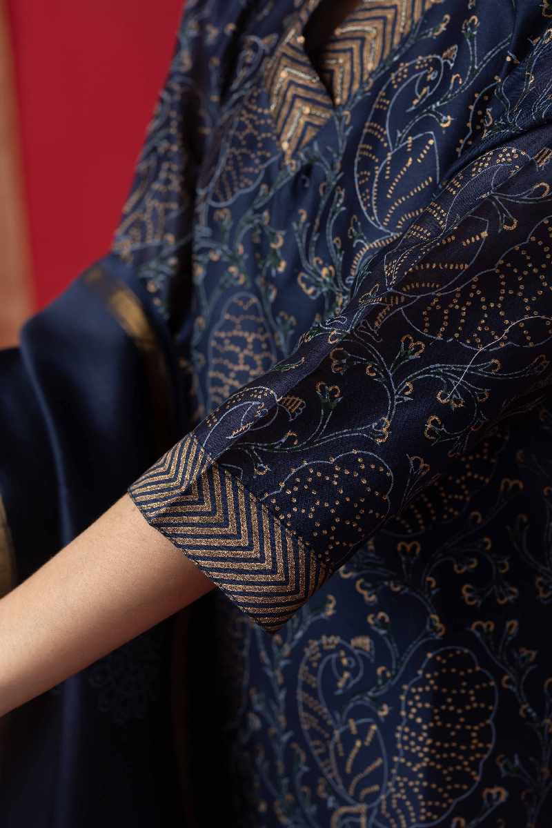 Image for Kusvaa Kds006 Sambita Chanderi Kurta With Dupatta Set Closeup 2