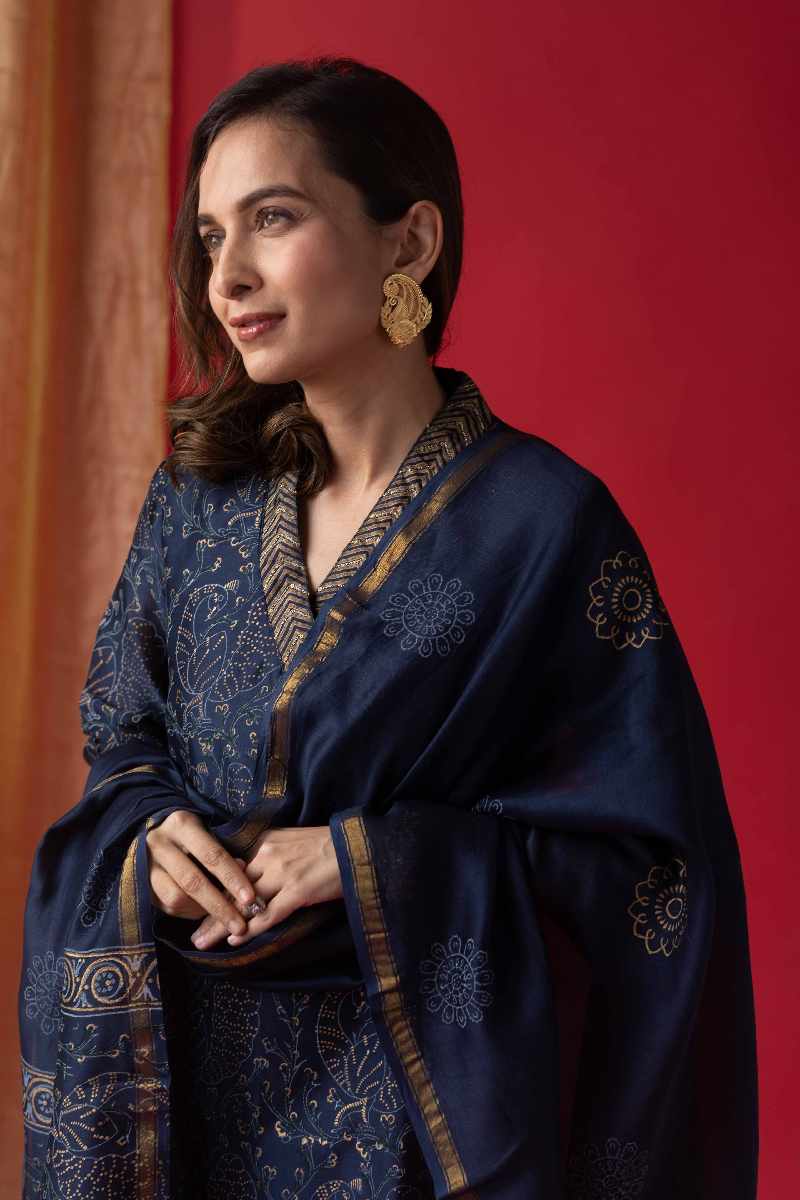 Image for Kusvaa Kds006 Sambita Chanderi Kurta With Dupatta Set Featured