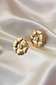 Image for Kusvaa Kpe443 Athena Golden Stud Earrings Closeup