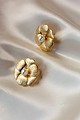 Image for Kusvaa Kpe443 Athena Golden Stud Earrings Side