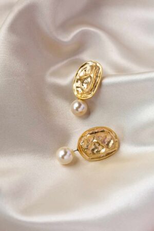Image for Kusvaa Kpe449 Athena Golden Stud Earrings Front