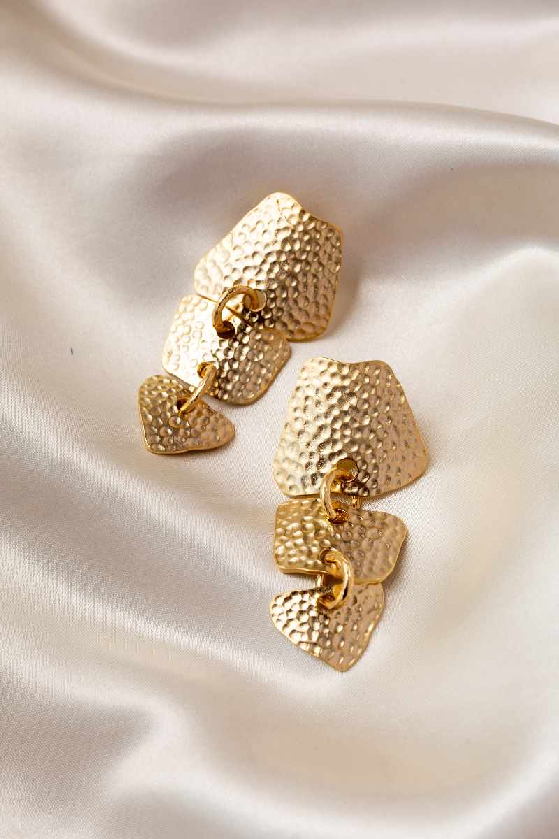 Image for Kusvaa Kpe454 Athena Golden Stud Earrings Front