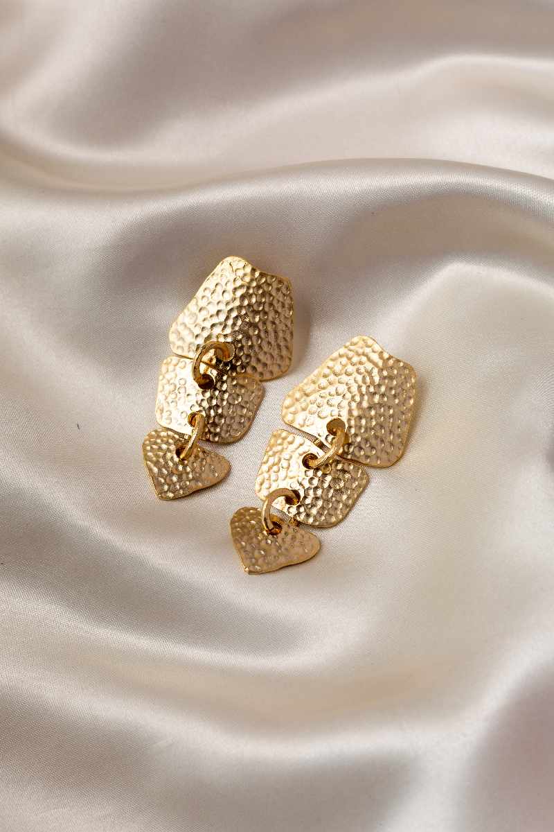 Image for Kusvaa Kpe454 Athena Golden Stud Earrings Side
