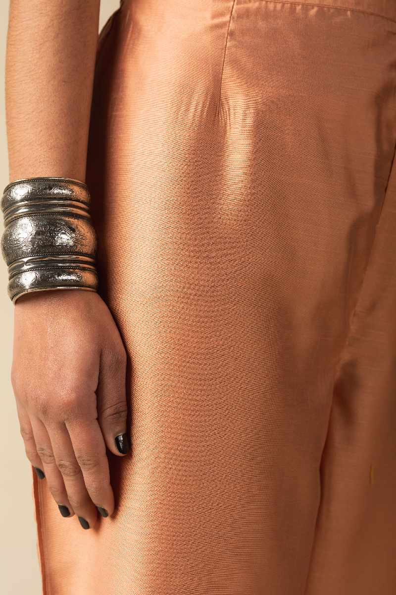 Image for Kusvaa Pnt005 Ujayati Viscose Silk Pant Deeppeach Front