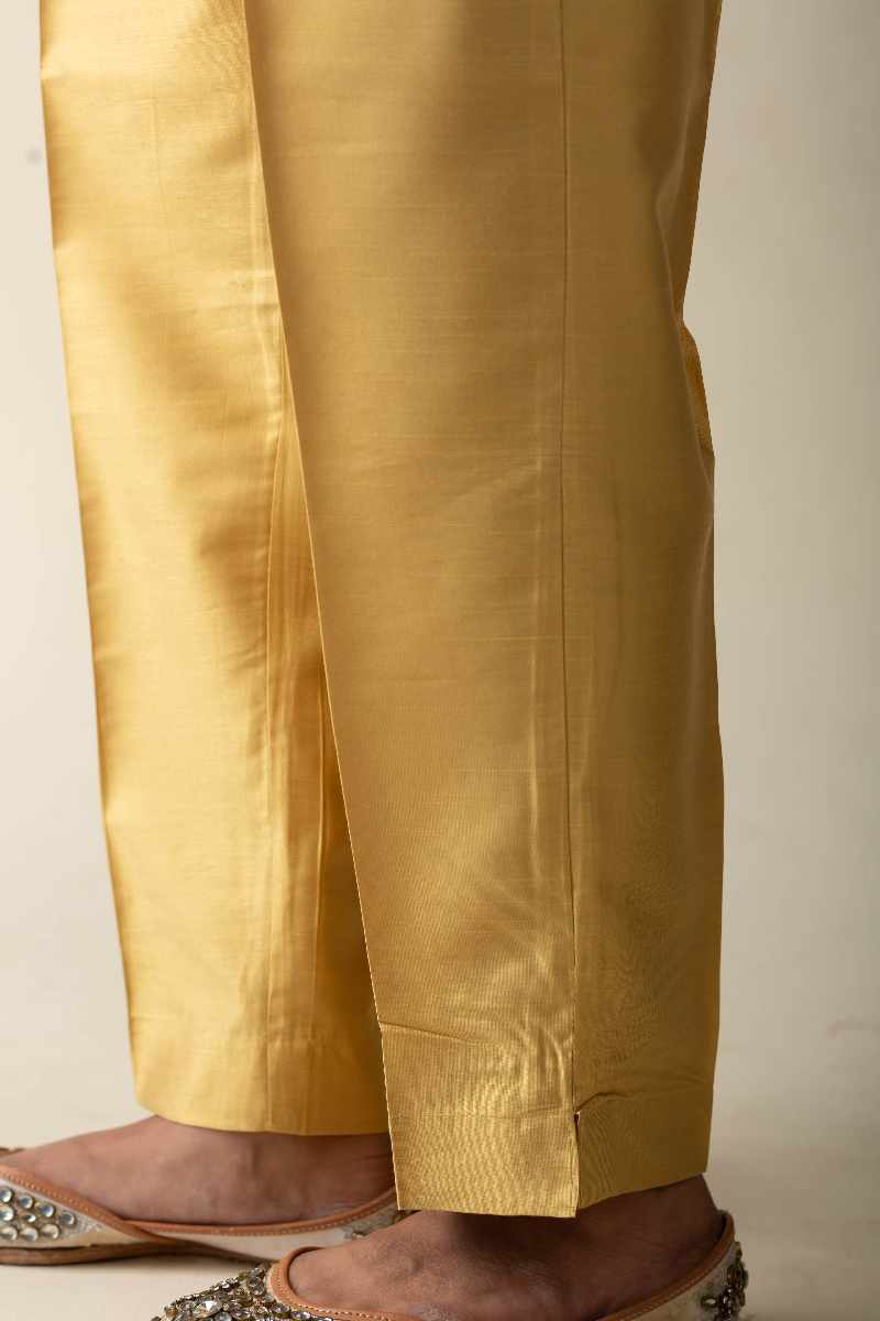 Image for Kusvaa Pnt005 Ujayati Viscose Silk Pant Gold Side