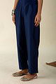 Image for Kusvaa Pnt005 Ujayati Viscose Silk Pant Indigo Front