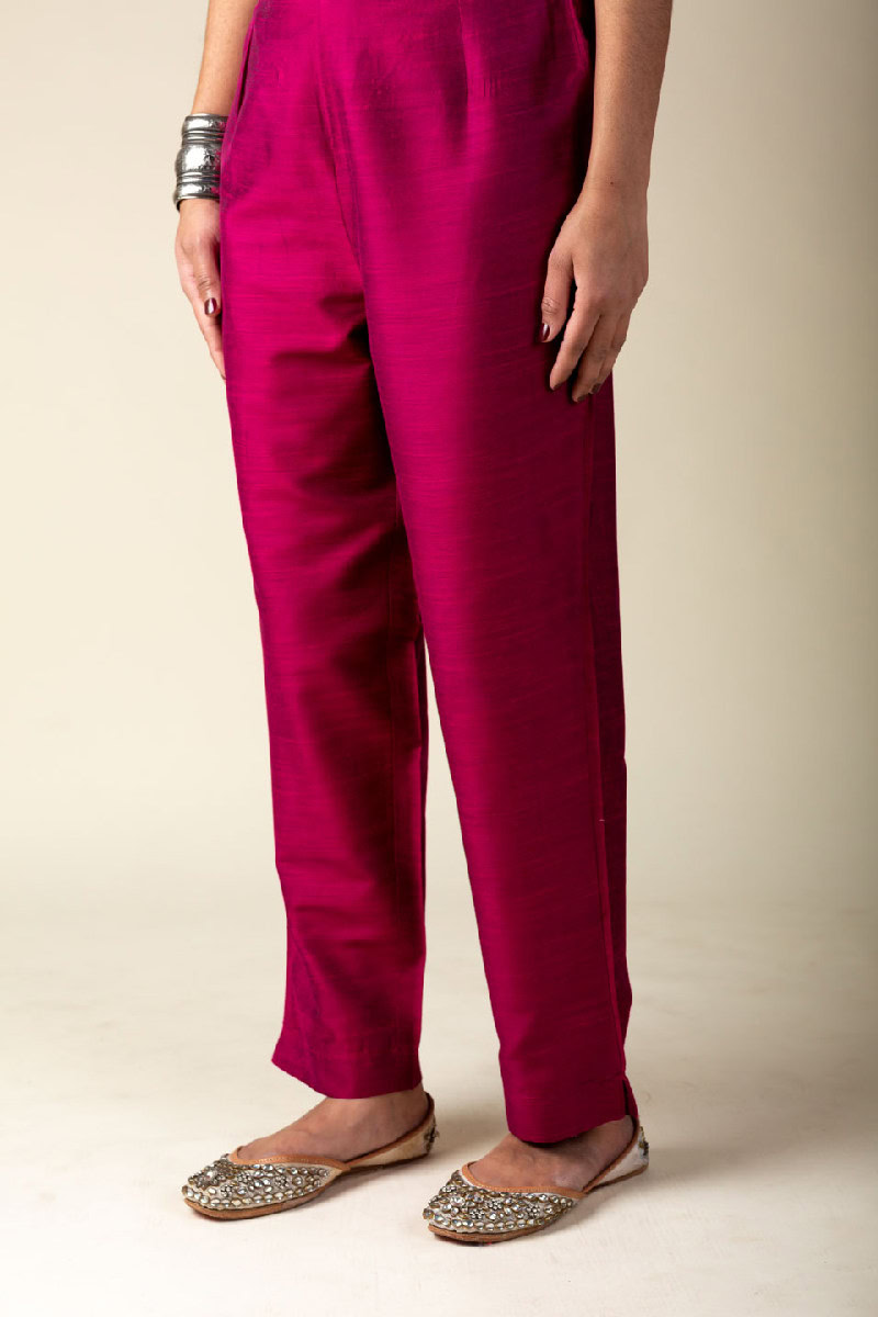 Image for Kusvaa Pnt005 Ujayati Viscose Silk Pant Mjpink Closeup