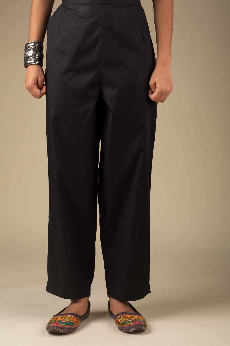 Image for Kusvaa Pnt006 Esha Cotton Poplin Pant Black Featured
