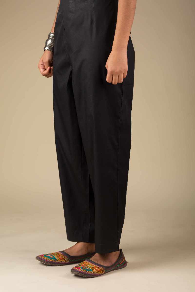 Image for Kusvaa Pnt006 Esha Cotton Poplin Pant Black Front