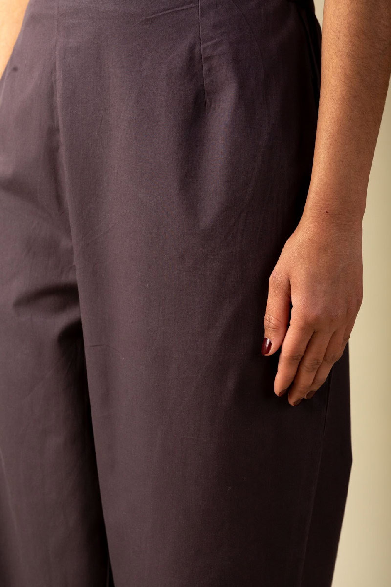 Image for Kusvaa Pnt006 Esha Cotton Poplin Pant Charcolgrey Closeup