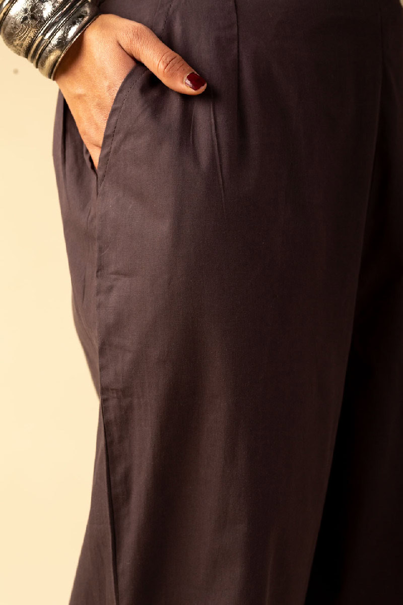 Image for Kusvaa Pnt006 Esha Cotton Poplin Pant Charcolgrey Front