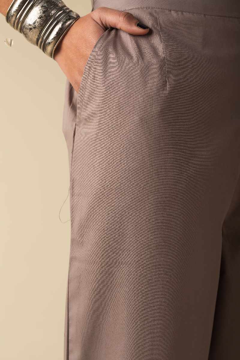 Image for Kusvaa Pnt006 Esha Cotton Poplin Pant Grey Front