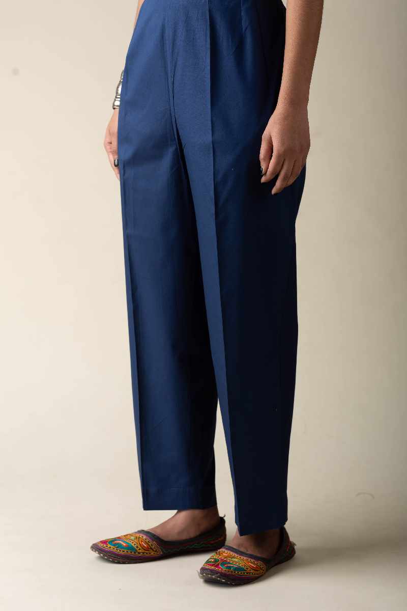 Image for Kusvaa Pnt006 Esha Cotton Poplin Pant Indigo Featured