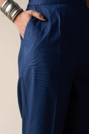 Image for Kusvaa Pnt006 Esha Cotton Poplin Pant Indigo Front
