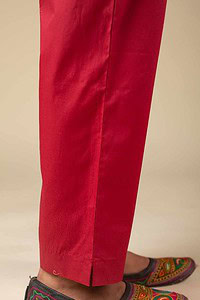 Image for Kusvaa Pnt006 Esha Cotton Poplin Pant Maroon Closeup
