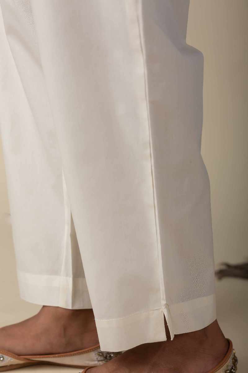 Image for Kusvaa Pnt006 Esha Cotton Poplin Pant Offwhite Closeup