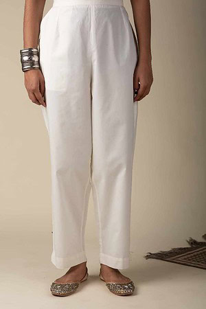 Image for Kusvaa Pnt006 Esha Cotton Poplin Pant Offwhite Featured
