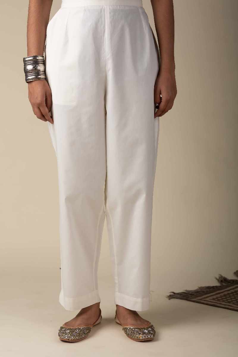 Image for Kusvaa Pnt006 Esha Cotton Poplin Pant Offwhite Featured