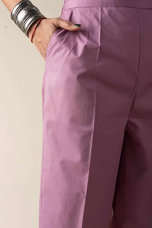 Image for Kusvaa Pnt006 Esha Cotton Poplin Pant Onionpink Front