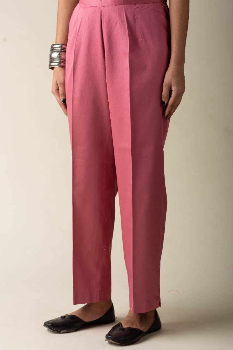 Image for Kusvaa Pnt006 Esha Cotton Poplin Pant Rosepink Neck